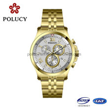 316L Stainless Steel Chronograph Watches Men Gold